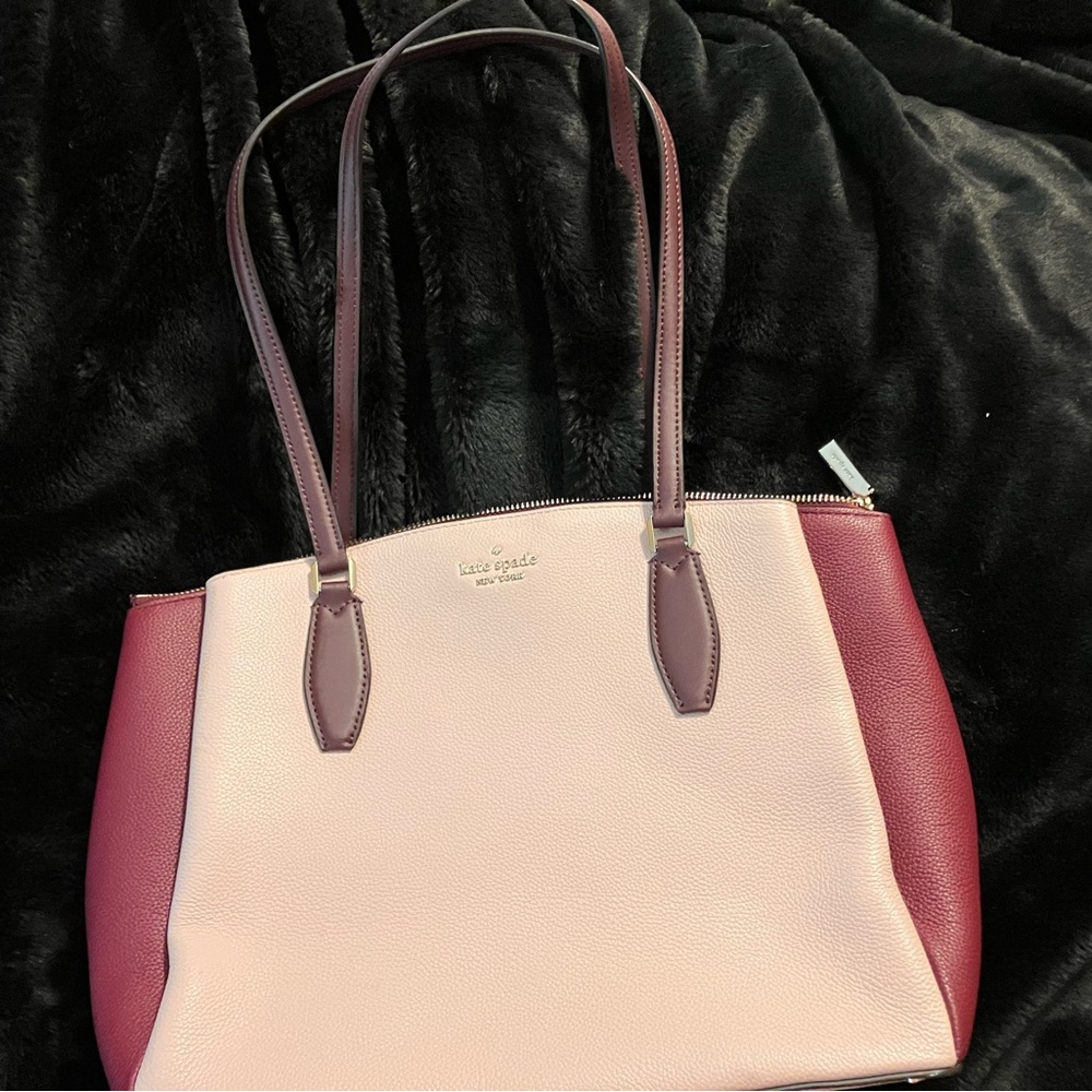 Kate Spade Two-Tone Pink and Burgundy Tote